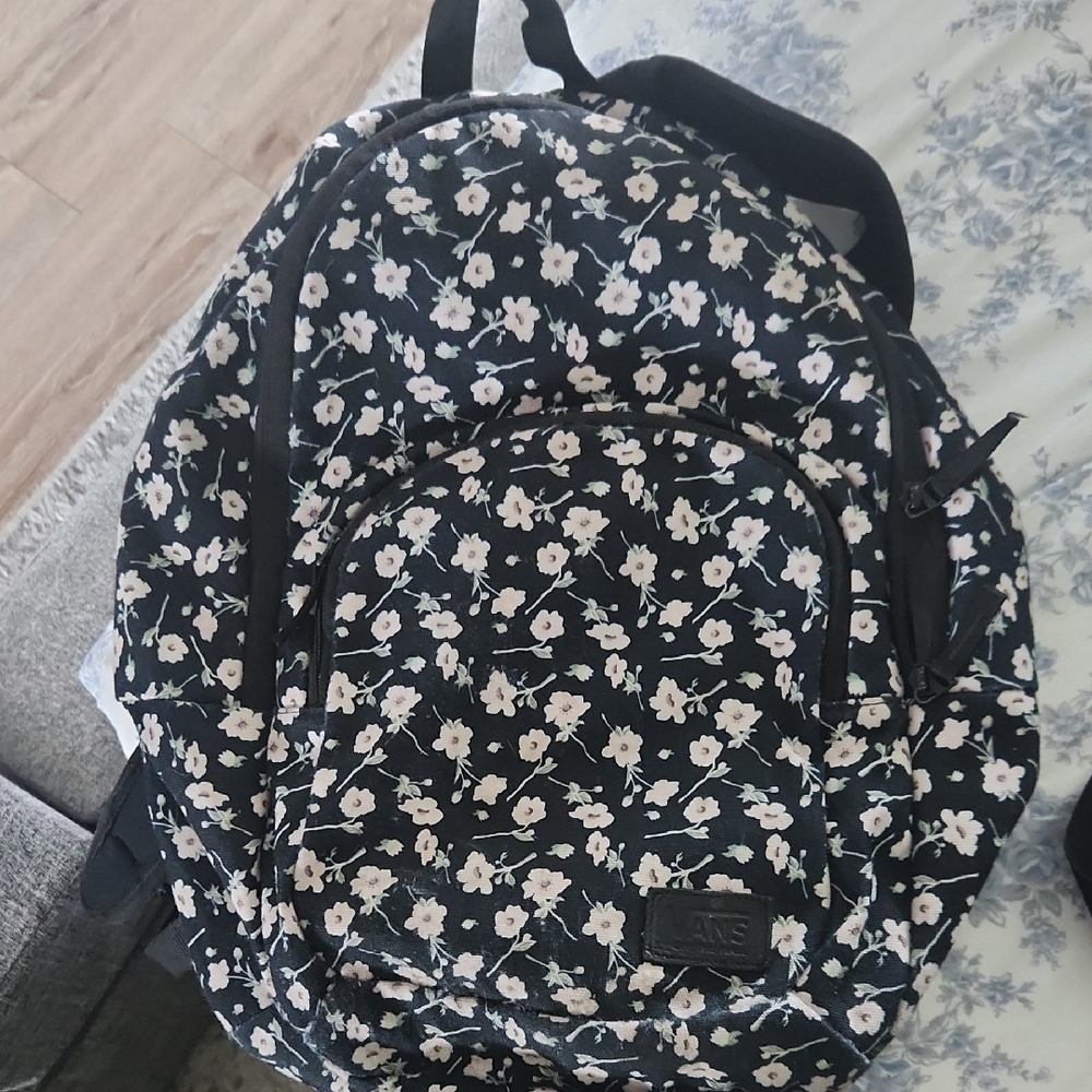 Vans Black Floral Backpack